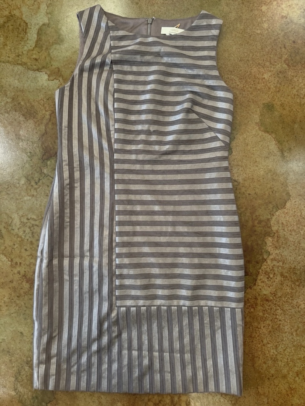 Aidan Mattox striped dress with taffeta texture